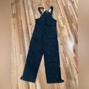 Noble Outfitters Men's Insulated Bib Overalls Black Canvas Workwear - SM short